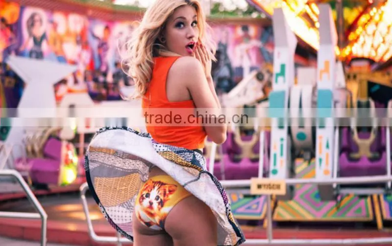 children's cute panties pug dog cut cat sexy girls tight lingerie stretchy underpanties 3d digital full print custom hot sale
