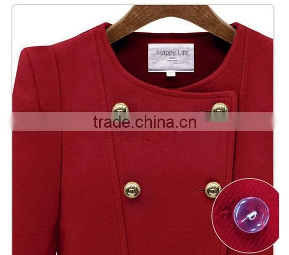 Fashion Womens Slim Thicken Lapel Purple Jackets Winter Warm Long Wool Overcoats