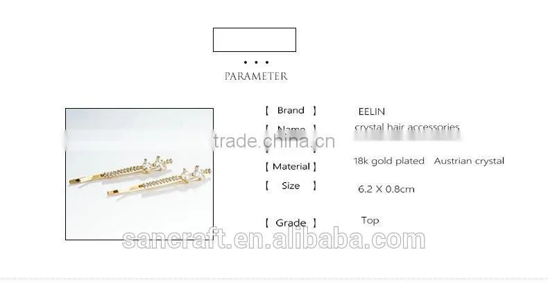 18k gold plated ladies fancy metal hair clips