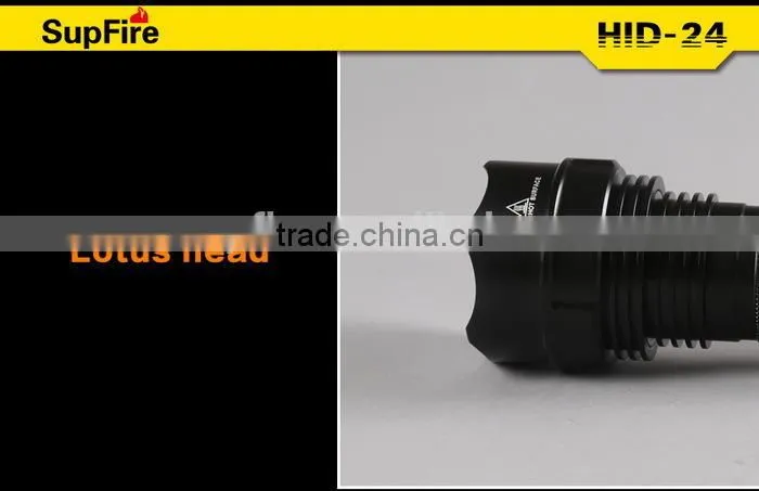 Rechargeable 24w high power 1600lm hid xenon torch flashlight with CE