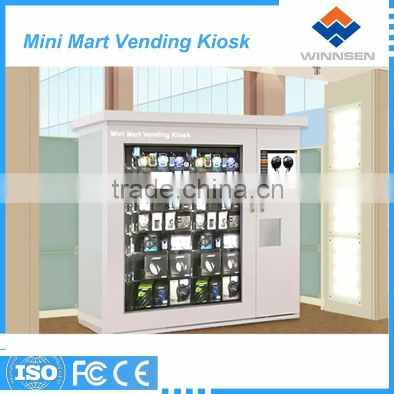 High technology push and elevator system vending kiosk