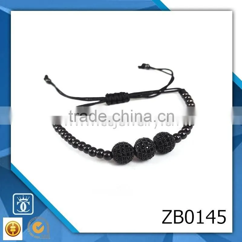 Men's bracelet jewelry 316l stainless steel micro pave cubic zircon beads bracelet