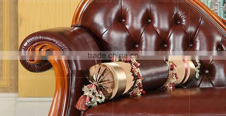 Federal classic chaise longue with wood frame and genuine leather finish O-214
