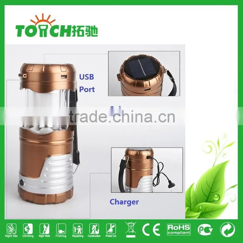 Emergency Solar LED Lantern Flashlight with USB Power Bank for Camping Hiking