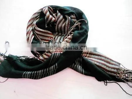 fashion acrylic knitted jacquard scarf