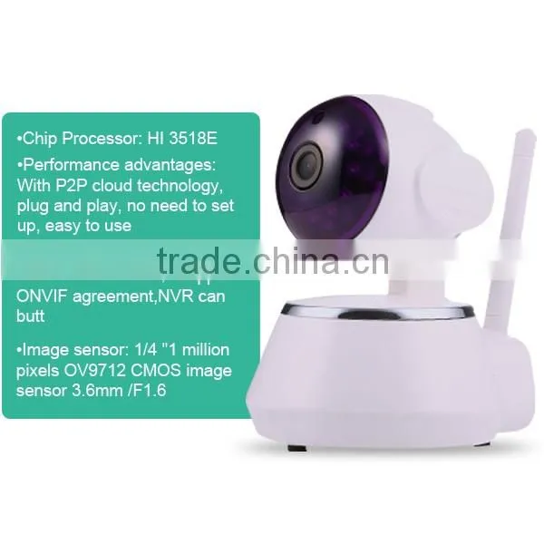RJ45 100M / 1000M Base-TX support Video Storage smart WIFI IP camera can learn alarm sensors