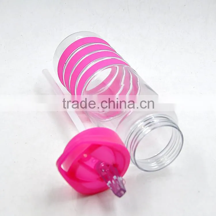 600ML 800ML Custom Brand Plastic Drink Bottle with Straw