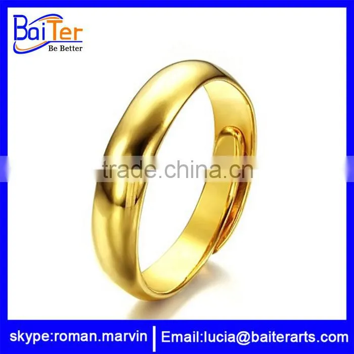 Gold plated stainless steel gold ring designs for couple,engagement gold rings for lovers