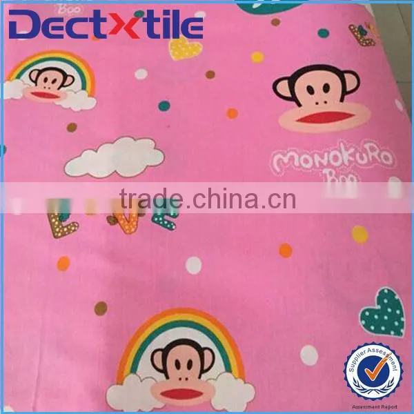 Hip hop monkey cartoon print bed sheet fabric for bed sheet