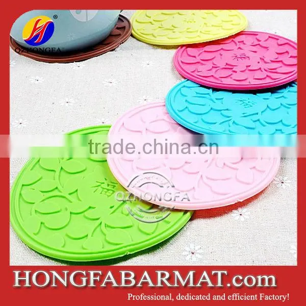 Heat Resistant Round Silicone Rubber Cup Coaster Pad Mat