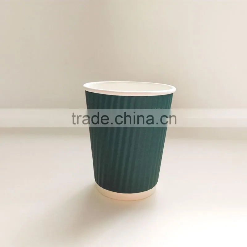 Custom printed disposable ripple wall paper coffee cup 7oz