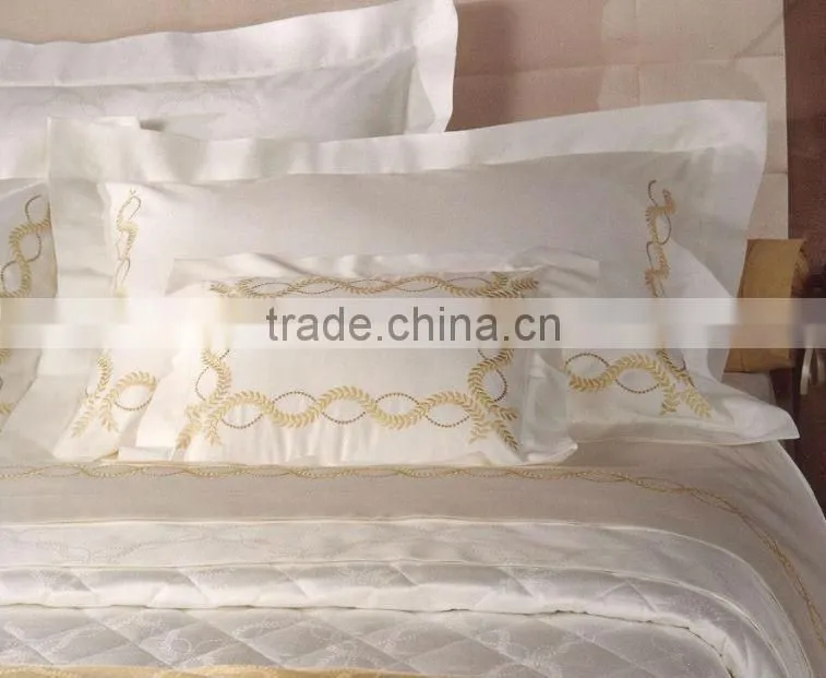 hand embroidered cotton bedding set ,bed linen,bed sheet