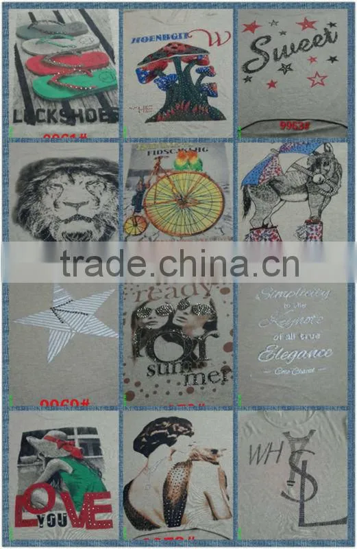 Printing sweet starts and hot drilling technology of women sweater 9963#