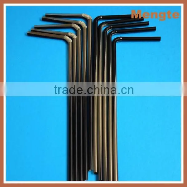 Plastic Straw Middle Large Bend Flexible Drinking straw with mix color