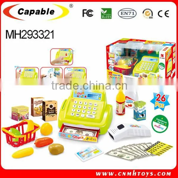 Kid pretend play electronic toy cash register set mini kids play cash register with light and sound