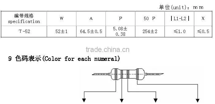 MOR 2WSS Metal oxide film resistor