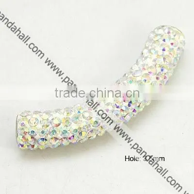Polymer Clay Rhinestone Beads, with Stainless steel Core(RB-G129-28)