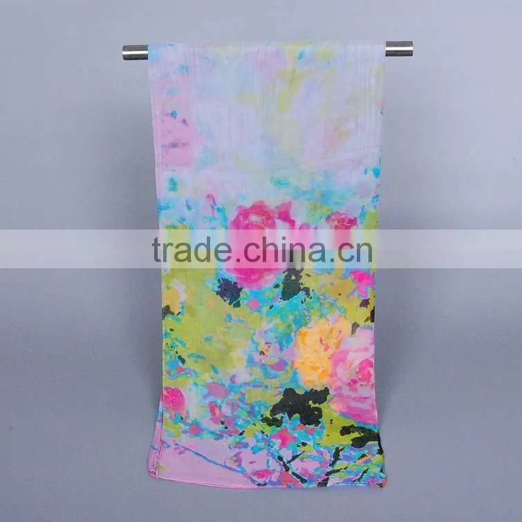 Scarf China Wholesale women fashion flowers Pattern scaves Chiffon silk 160*50 scarves pashmina shawls