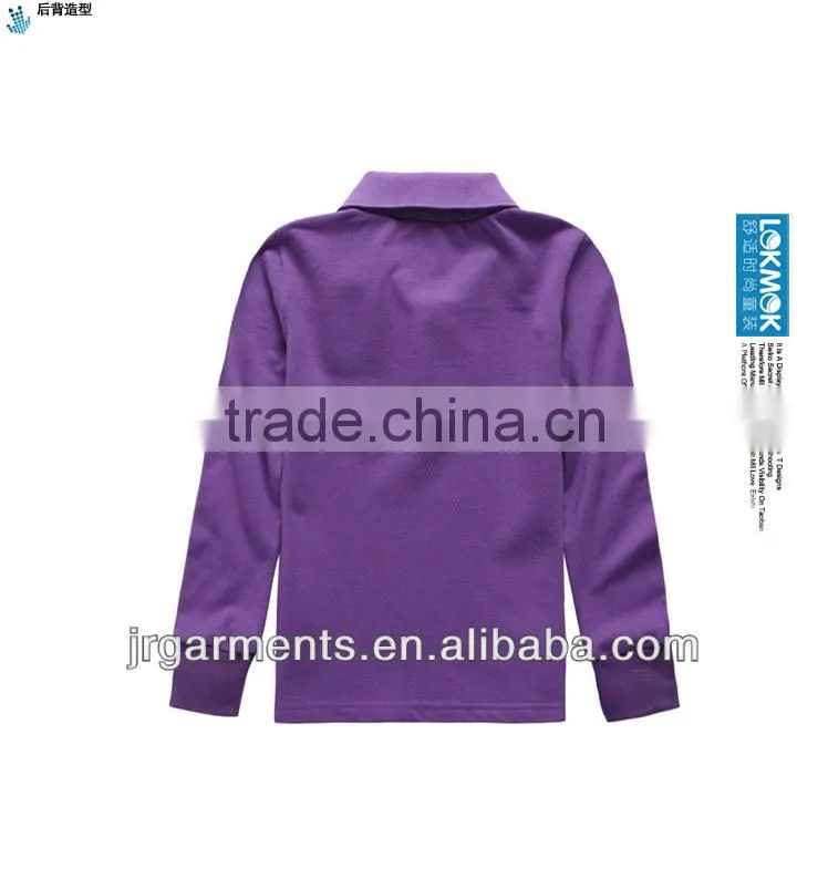 Pique child polo t shirt for long sleeve t-shirt cotton polo t-shirt with EMB