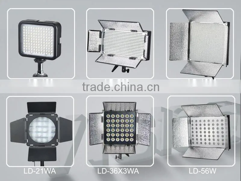 Big angle adjust photography led light with barndoor