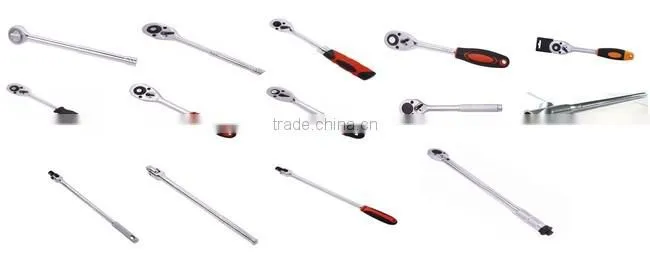 2015 NEW Chrome Vanadium 72Teeth Quick Release Curved Ratchet Handle Socket Wrench set