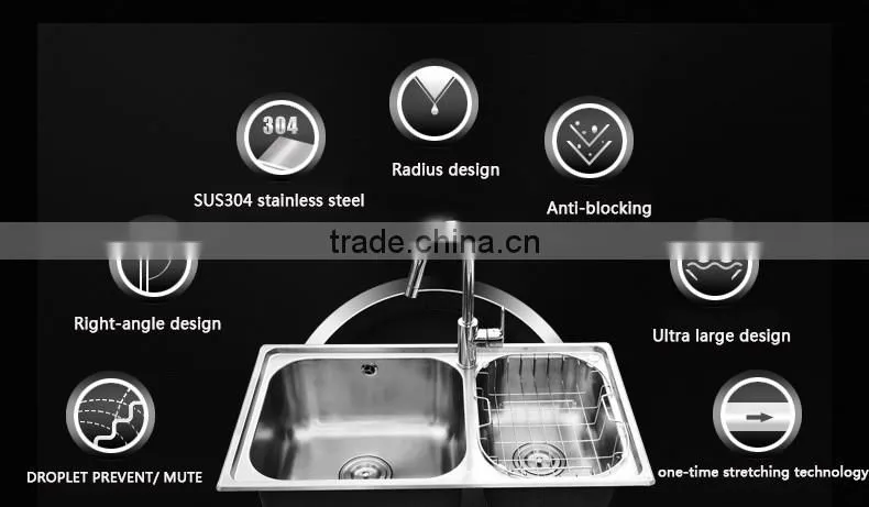 JOMOO Best Stainless Steel Double Bowl Kitchen Sink with cutting board hot sales kitchen sink