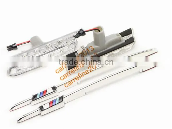 led side light for E46 LCI Facelift with M logo LED Clear Side Marker Lights Turn Signals FOR BMW