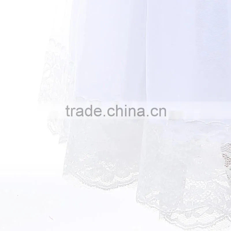 Latest kids fairy angel party shining star pure white net lace stain long baby dress frocks