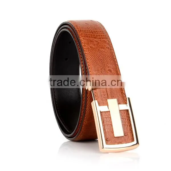 Gold Flat Belt Buckle Cheap Leather Belt For Men