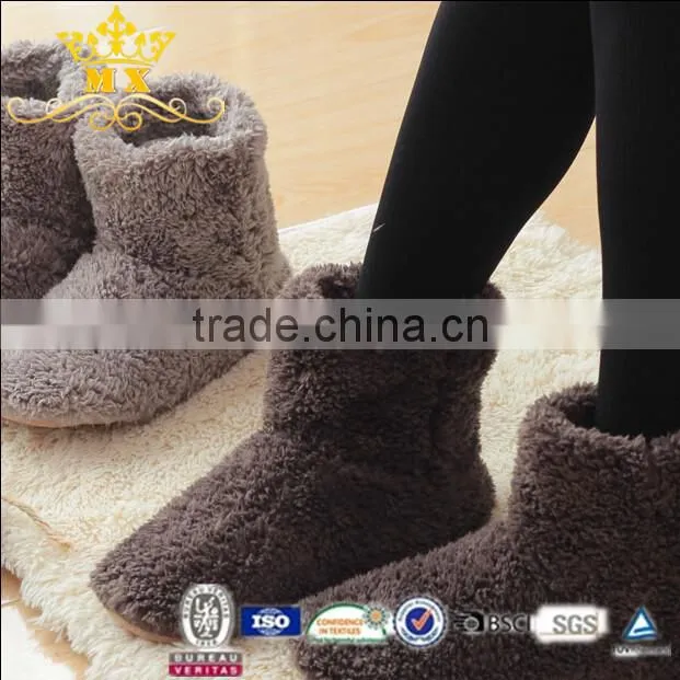 shining trim warm winter faux fur glitter ankle indoor boot for girls