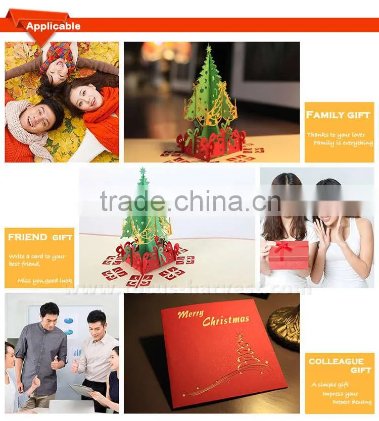 3D Handmade greeting card Christmas castle card Creative hot holiday greeting cards