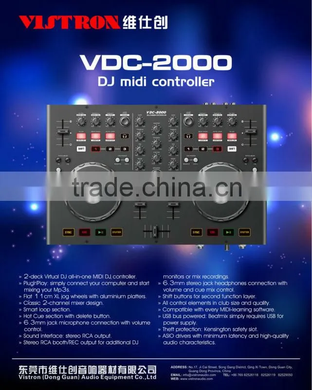 manufacture supply dj music system VDC-2000M midi di controller