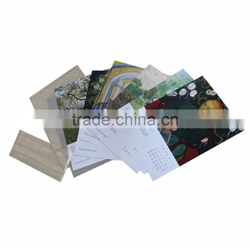 Hot pantone color art paper standup desk calendar