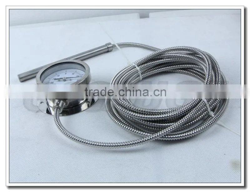 High quality 2 1/2inch 63mm dial stainless steel capillary water heater thermometer