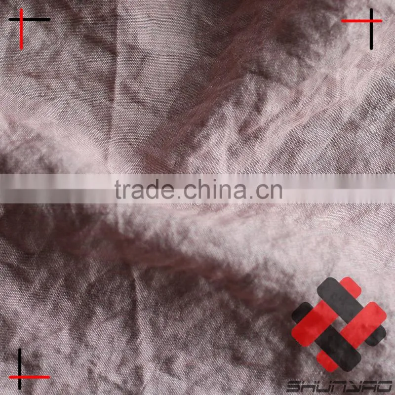 Shiny Nylon Rayon crepe fabric with wash effect Soft hand feel for fashion apprarel