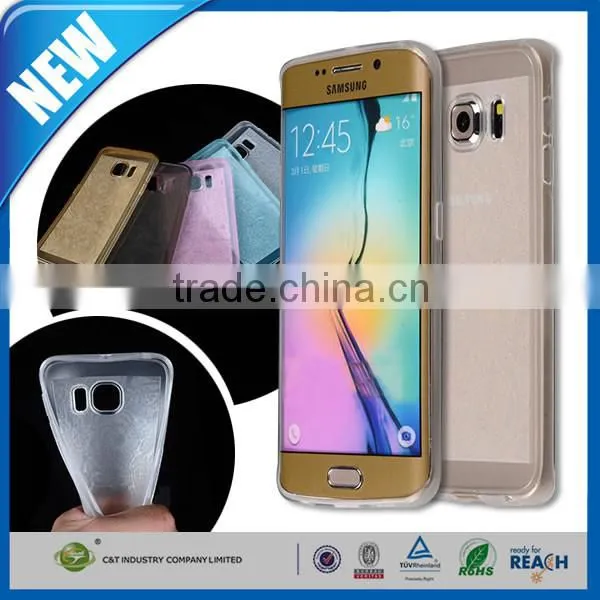 C&T Flower Ultra Slim Transparent Flexible Soft Clear TPU Gel Silicone Protective Back Case Cover For Samsung Galaxy S7 Edge