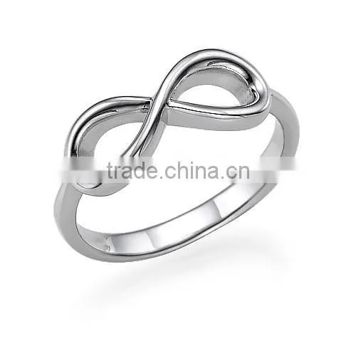 Wholesale 925 Sterlig Silver Infinity Ring Silver Infinity Symbol 8 Ring High Polished