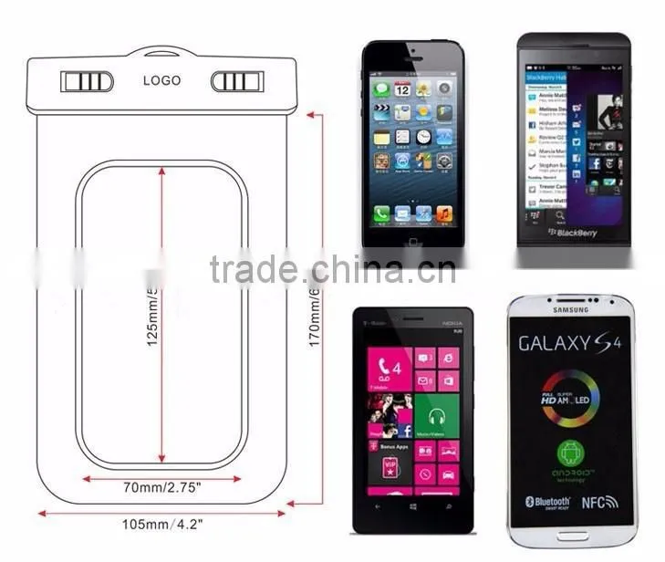 Free Sample Waterproof bag For Samsung Galaxy Note 3, PVC Waterproof bag for Summer
