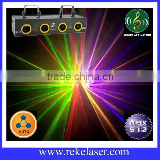 Four lens four colors rgpy motor beam professional stage laser light