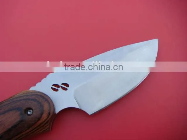 OEM 8Cr13Mov blade survival knife with color wood hanlde