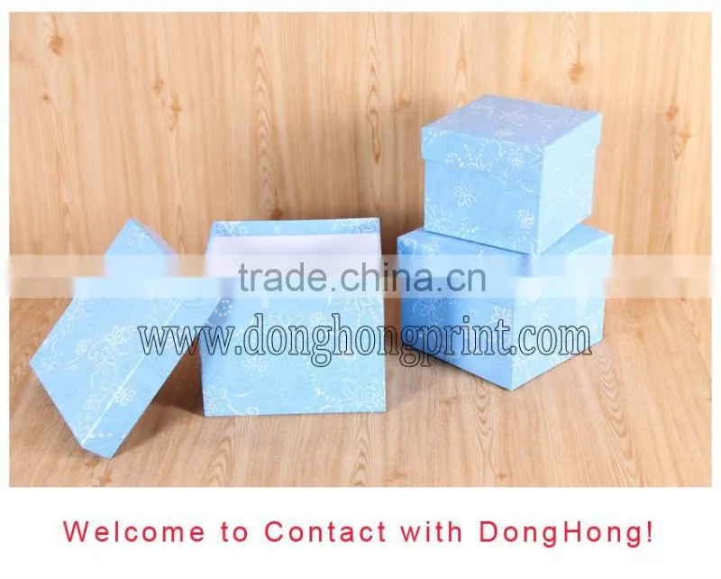 Square delicate pattern custom printed hat box