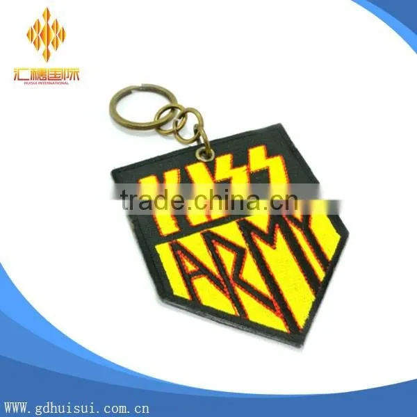 Customized cheapest smile face design embroidery key chain