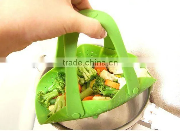 100%Eco-Friendly Foldable Silicone Basket Promotion Wholesale,Kitchen Tool