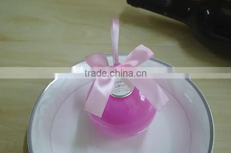 plastic round ball wedding favors candy box christmas gift box