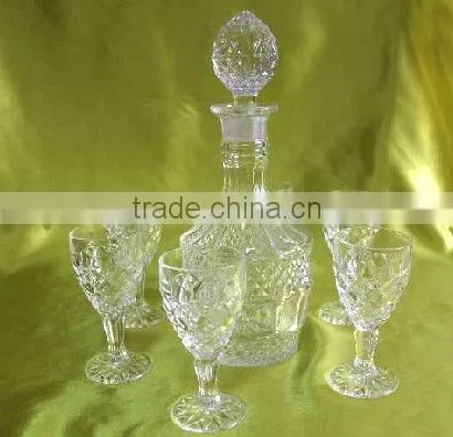 Handmade crystal wine bottle