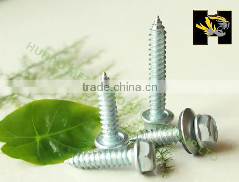 slivery hex head self tapping screw with collar C1022