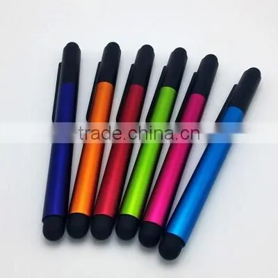 promotional plug screen touch ball pen with mobile phone support