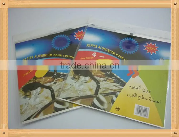 Takeaway Square Aluminum Foil Gas Mat For Keeping Stove Clear