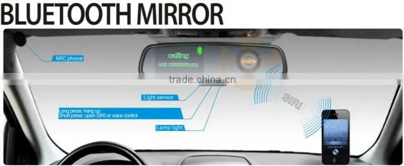 Bluetooth calling Car Rearview Mirror with reverse display monitor