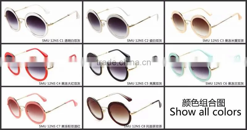 ADE WU reminiscent wholesale metal temple sunglass round SMU 12NS